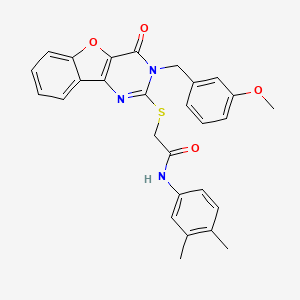 N-(3,4-dimethylphenyl)-2-{[3-(3-methoxybenzyl)-4-oxo-3,4-dihydro[1]benzofuro[3,2-d]pyrimidin-2-yl]sulfanyl}acetamide