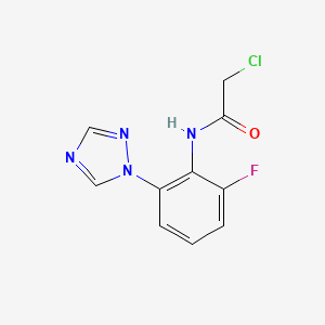 molecular formula C10H8ClFN4O B2768675 2-Chloro-N-[2-fluoro-6-(1,2,4-triazol-1-yl)phenyl]acetamide CAS No. 2411295-82-2