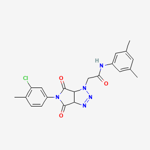 molecular formula C21H20ClN5O3 B2768678 2-(5-(3-chloro-4-methylphenyl)-4,6-dioxo-4,5,6,6a-tetrahydropyrrolo[3,4-d][1,2,3]triazol-1(3aH)-yl)-N-(3,5-dimethylphenyl)acetamide CAS No. 1052560-02-7
