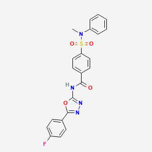 molecular formula C22H17FN4O4S B2768681 N-[5-(4-fluorophenyl)-1,3,4-oxadiazol-2-yl]-4-[methyl(phenyl)sulfamoyl]benzamide CAS No. 533869-46-4