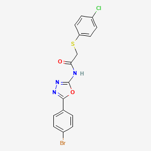 N-(5-(4-bromophenyl)-1,3,4-oxadiazol-2-yl)-2-((4-chlorophenyl)thio)acetamide