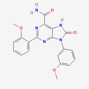 2-(2-methoxyphenyl)-9-(3-methoxyphenyl)-8-oxo-8,9-dihydro-7H-purine-6-carboxamide