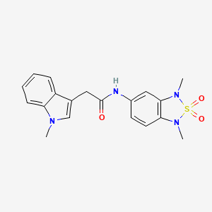 N-(1,3-dimethyl-2,2-dioxido-1,3-dihydrobenzo[c][1,2,5]thiadiazol-5-yl)-2-(1-methyl-1H-indol-3-yl)acetamide