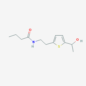 molecular formula C12H19NO2S B2768695 N-{2-[5-(1-hydroxyethyl)thiophen-2-yl]ethyl}butanamide CAS No. 2097915-47-2