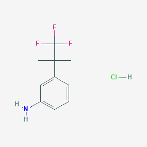 molecular formula C10H13ClF3N B2768696 3-(1,1,1-三氟-2-甲基丙基)苯胺；盐酸盐 CAS No. 2375260-88-9