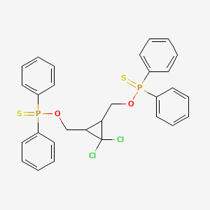 molecular formula C29H26Cl2O2P2S2 B2768700 O-[(2,2-dichloro-3-{[(diphenylphosphorothioyl)oxy]methyl}cyclopropyl)methyl] diphenylphosphinothioate CAS No. 301312-85-6