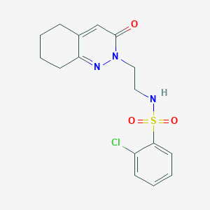 molecular formula C16H18ClN3O3S B2768702 2-chloro-N-(2-(3-oxo-5,6,7,8-tetrahydrocinnolin-2(3H)-yl)ethyl)benzenesulfonamide CAS No. 2034467-95-1