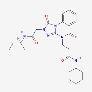 molecular formula C24H32N6O4 B2768705 3-(2-(2-(sec-butylamino)-2-oxoethyl)-1,5-dioxo-1,2-dihydro-[1,2,4]triazolo[4,3-a]quinazolin-4(5H)-yl)-N-cyclohexylpropanamide CAS No. 1243023-07-5