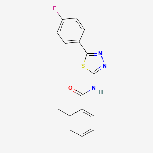 molecular formula C16H12FN3OS B2768715 N-[5-(4-fluorophenyl)-1,3,4-thiadiazol-2-yl]-2-methylbenzamide CAS No. 391226-30-5