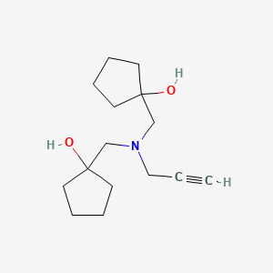 molecular formula C15H25NO2 B2768718 1-[[(1-Hydroxycyclopentyl)methyl-prop-2-ynylamino]methyl]cyclopentan-1-ol CAS No. 1465405-91-7