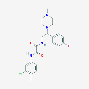 molecular formula C22H26ClFN4O2 B2768724 N1-(3-chloro-4-methylphenyl)-N2-(2-(4-fluorophenyl)-2-(4-methylpiperazin-1-yl)ethyl)oxalamide CAS No. 898432-26-3