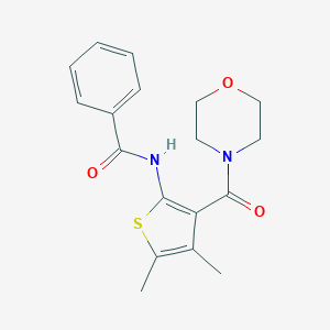 molecular formula C18H20N2O3S B276873 N-[4,5-dimethyl-3-(4-morpholinylcarbonyl)-2-thienyl]benzamide 