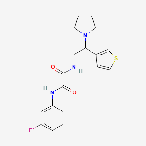 molecular formula C18H20FN3O2S B2768739 N'-(3-fluorophenyl)-N-[2-(pyrrolidin-1-yl)-2-(thiophen-3-yl)ethyl]ethanediamide CAS No. 946247-89-8