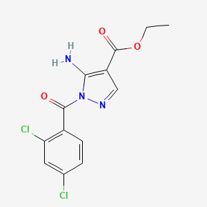 molecular formula C13H11Cl2N3O3 B2768740 乙酸5-氨基-1-(2,4-二氯苯甲酰)-1H-吡唑-4-羧酸乙酯 CAS No. 124281-80-7