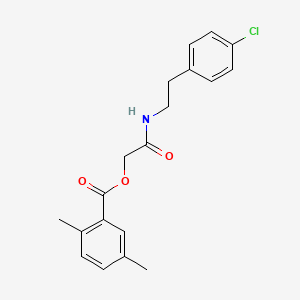molecular formula C19H20ClNO3 B2768741 [2-[2-(4-Chlorophenyl)ethylamino]-2-oxoethyl] 2,5-dimethylbenzoate CAS No. 1003087-82-8