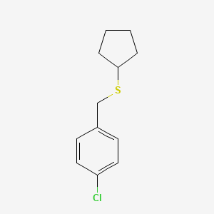 molecular formula C12H15ClS B2768743 1-氯-4-[(环戊基硫基)甲基]苯 CAS No. 1881331-52-7