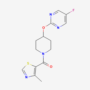 [4-(5-Fluoropyrimidin-2-yl)oxypiperidin-1-yl]-(4-methyl-1,3-thiazol-5-yl)methanone