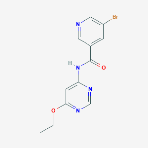 molecular formula C12H11BrN4O2 B2768745 5-溴-N-(6-乙氧基嘧啶-4-基)烟酰胺 CAS No. 1396872-38-0