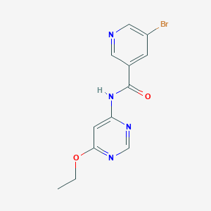 molecular formula C12H11BrN4O2 B2768745 5-bromo-N-(6-ethoxypyrimidin-4-yl)pyridine-3-carboxamide CAS No. 1396872-38-0