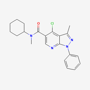 4-chloro-N-cyclohexyl-N,3-dimethyl-1-phenyl-1H-pyrazolo[3,4-b]pyridine-5-carboxamide