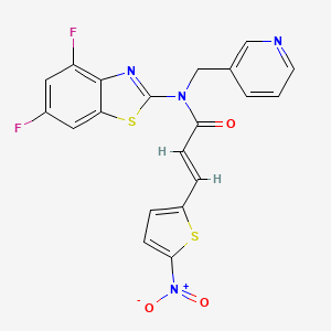 molecular formula C20H12F2N4O3S2 B2768749 (E)-N-(4,6-difluorobenzo[d]thiazol-2-yl)-3-(5-nitrothiophen-2-yl)-N-(pyridin-3-ylmethyl)acrylamide CAS No. 895438-09-2