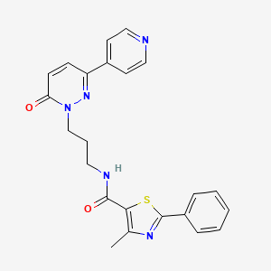 molecular formula C23H21N5O2S B2768751 4-methyl-N-(3-(6-oxo-3-(pyridin-4-yl)pyridazin-1(6H)-yl)propyl)-2-phenylthiazole-5-carboxamide CAS No. 1021063-00-2