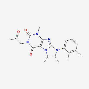molecular formula C21H23N5O3 B2768752 6-(2,3-Dimethylphenyl)-4,7,8-trimethyl-2-(2-oxopropyl)purino[7,8-a]imidazole-1,3-dione CAS No. 878732-11-7