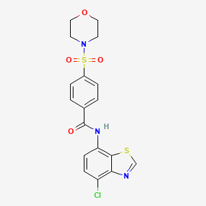 molecular formula C18H16ClN3O4S2 B2768758 N-(4-chlorobenzo[d]thiazol-7-yl)-4-(morpholinosulfonyl)benzamide CAS No. 941998-35-2