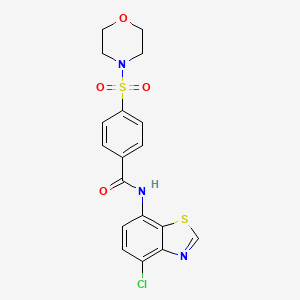 molecular formula C18H16ClN3O4S2 B2768758 N-(4-氯苯并[d]噻唑-7-基)-4-(吗啉磺酰基)苯甲酰胺 CAS No. 941998-35-2