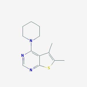molecular formula C13H17N3S B276876 5,6-Dimethyl-4-(1-piperidinyl)thieno[2,3-d]pyrimidine 