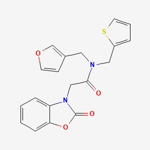 molecular formula C19H16N2O4S B2768770 N-(呋喃-3-基甲基)-2-(2-氧代苯并[d]噁唑-3(2H)-基)-N-(噻吩-2-基甲基)乙酰胺 CAS No. 1428348-21-3