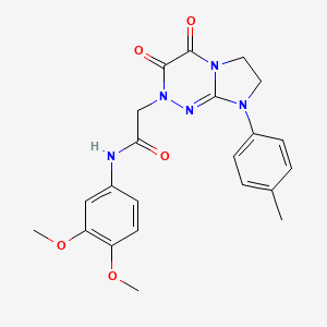 molecular formula C22H23N5O5 B2768776 N-(3,4-dimethoxyphenyl)-2-(3,4-dioxo-8-(p-tolyl)-3,4,7,8-tetrahydroimidazo[2,1-c][1,2,4]triazin-2(6H)-yl)acetamide CAS No. 941891-38-9