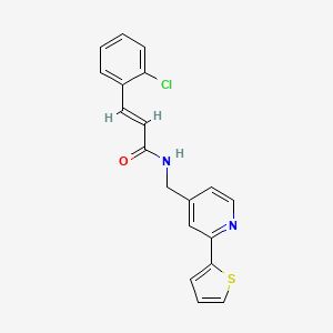 molecular formula C19H15ClN2OS B2768777 (E)-3-(2-chlorophenyl)-N-((2-(thiophen-2-yl)pyridin-4-yl)methyl)acrylamide CAS No. 2035001-62-6
