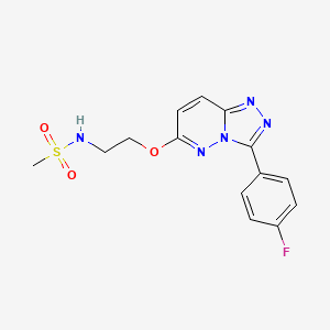 molecular formula C14H14FN5O3S B2768784 N-(2-((3-(4-氟苯基)-[1,2,4]三唑并[4,3-b]吡啶-6-基)氧基)乙基)甲磺酰胺 CAS No. 1021112-13-9