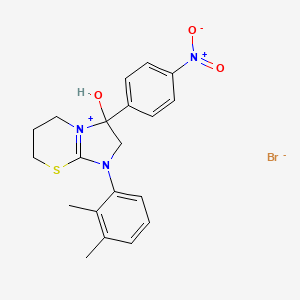 molecular formula C20H22BrN3O3S B2768785 1-(2,3-dimethylphenyl)-3-hydroxy-3-(4-nitrophenyl)-3,5,6,7-tetrahydro-2H-imidazo[2,1-b][1,3]thiazin-1-ium bromide CAS No. 1106750-58-6