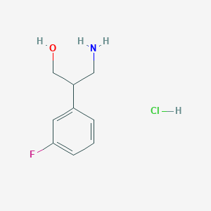 molecular formula C9H13ClFNO B2768789 3-Amino-2-(3-fluorophenyl)propan-1-ol hydrochloride CAS No. 2225144-56-7