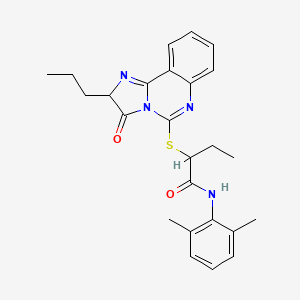 molecular formula C25H28N4O2S B2768794 N-(2,6-dimethylphenyl)-2-((3-oxo-2-propyl-2,3-dihydroimidazo[1,2-c]quinazolin-5-yl)thio)butanamide CAS No. 1173746-48-9