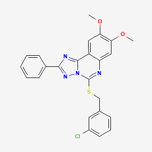 5-[(3-Chlorobenzyl)thio]-8,9-dimethoxy-2-phenyl[1,2,4]triazolo[1,5-c]quinazoline