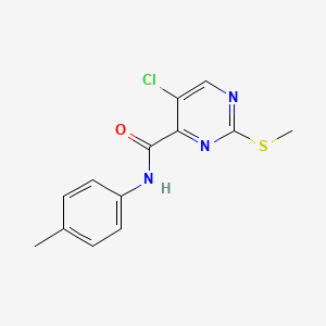 molecular formula C13H12ClN3OS B2768801 5-chloro-N-(4-methylphenyl)-2-(methylsulfanyl)pyrimidine-4-carboxamide CAS No. 306958-67-8