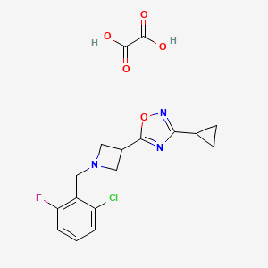molecular formula C17H17ClFN3O5 B2768803 5-(1-(2-氯-6-氟苯甲基)吲哚-3-基)-3-环丙基-1,2,4-噁二唑草酸盐 CAS No. 1351633-71-0