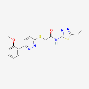 molecular formula C17H17N5O2S2 B2768808 N-(5-ethyl-1,3,4-thiadiazol-2-yl)-2-[6-(2-methoxyphenyl)pyridazin-3-yl]sulfanylacetamide CAS No. 896044-86-3