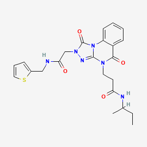 molecular formula C23H26N6O4S B2768809 1-({5-[5-(4-Methoxyphenyl)-1,2,4-oxadiazol-3-yl]-2-thienyl}carbonyl)piperidine CAS No. 1242877-50-4