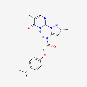 molecular formula C22H27N5O3 B2768815 N-(1-(5-乙基-4-甲基-6-氧代-1,6-二氢嘧啶-2-基)-3-甲基-1H-嘧啶-5-基)-2-(4-异丙基苯氧基)乙酰胺 CAS No. 1003798-78-4