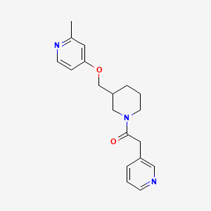 molecular formula C19H23N3O2 B2768816 1-[3-[(2-Methylpyridin-4-yl)oxymethyl]piperidin-1-yl]-2-pyridin-3-ylethanone CAS No. 2380043-39-8