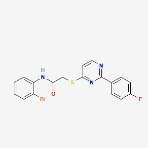 molecular formula C19H15BrFN3OS B2768821 N-(2-bromophenyl)-2-{[2-(4-fluorophenyl)-6-methylpyrimidin-4-yl]sulfanyl}acetamide CAS No. 1251587-53-7