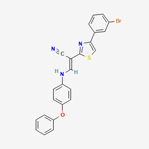 (2E)-2-[4-(3-bromophenyl)-1,3-thiazol-2-yl]-3-[(4-phenoxyphenyl)amino]prop-2-enenitrile