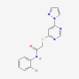 molecular formula C15H12BrN5OS B2768826 2-((6-(1H-pyrazol-1-yl)pyrimidin-4-yl)thio)-N-(2-bromophenyl)acetamide CAS No. 1251604-24-6