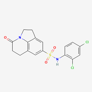 molecular formula C17H14Cl2N2O3S B2768830 N-(2,4-dichlorophenyl)-4-oxo-2,4,5,6-tetrahydro-1H-pyrrolo[3,2,1-ij]quinoline-8-sulfonamide CAS No. 898419-70-0
