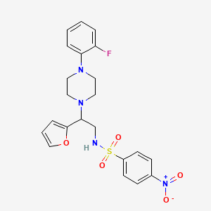 N-(2-(4-(2-fluorophenyl)piperazin-1-yl)-2-(furan-2-yl)ethyl)-4-nitrobenzenesulfonamide