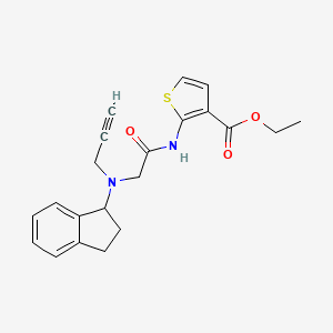 molecular formula C21H22N2O3S B2768841 ethyl 2-{2-[(2,3-dihydro-1H-inden-1-yl)(prop-2-yn-1-yl)amino]acetamido}thiophene-3-carboxylate CAS No. 1147668-17-4